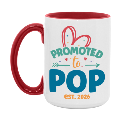 Promoted To Pop Est. 2026 Coffee Mug – New Pop Gift – Pregnancy Announcement Mug For New Baby