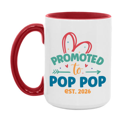 Promoted To Pop Pop Est. 2026 Coffee Mug – New Pop Pop Gift – Pregnancy Announcement Mug For New Baby