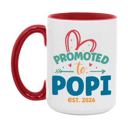 Promoted To Popi Est. 2026 Coffee Mug – New Popi Gift – Pregnancy Announcement Mug For New Baby
