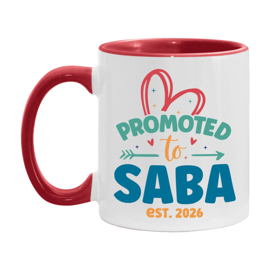 Promoted To Saba Est. 2026 Coffee Mug – New Saba Gift – Pregnancy Announcement Mug For New Baby