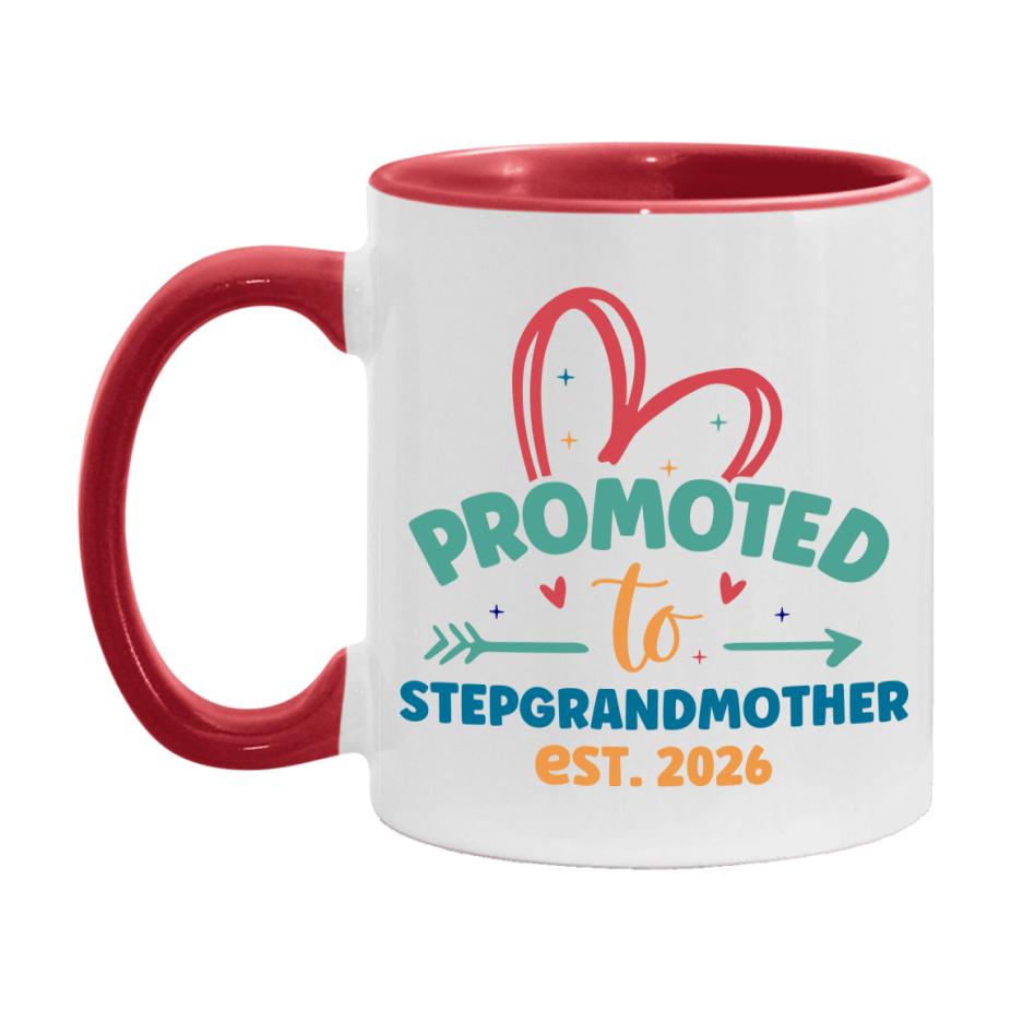 Promoted To Stepgrandmother Est. 2026 Coffee Mug – New Stepgrandmother Gift – Pregnancy Announcement Mug For New Baby