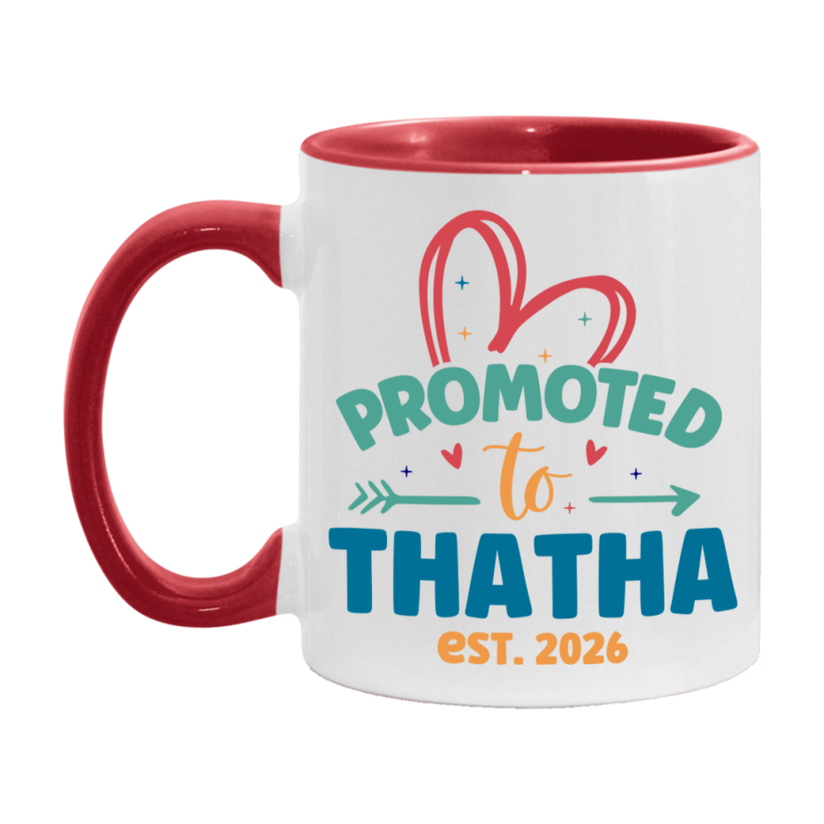 Promoted To Thatha Est. 2026 Coffee Mug – New Thatha Gift – Pregnancy Announcement Mug For New Baby