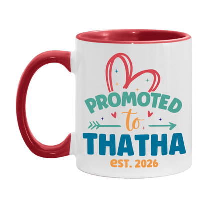 Promoted To Thatha Est. 2026 Coffee Mug – New Thatha Gift – Pregnancy Announcement Mug For New Baby