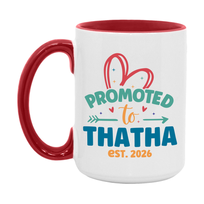 Promoted To Thatha Est. 2026 Coffee Mug – New Thatha Gift – Pregnancy Announcement Mug For New Baby