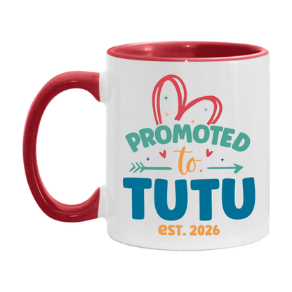 Promoted To Tutu Est. 2026 Coffee Mug – New Tutu Gift – Pregnancy Announcement Mug For New Baby
