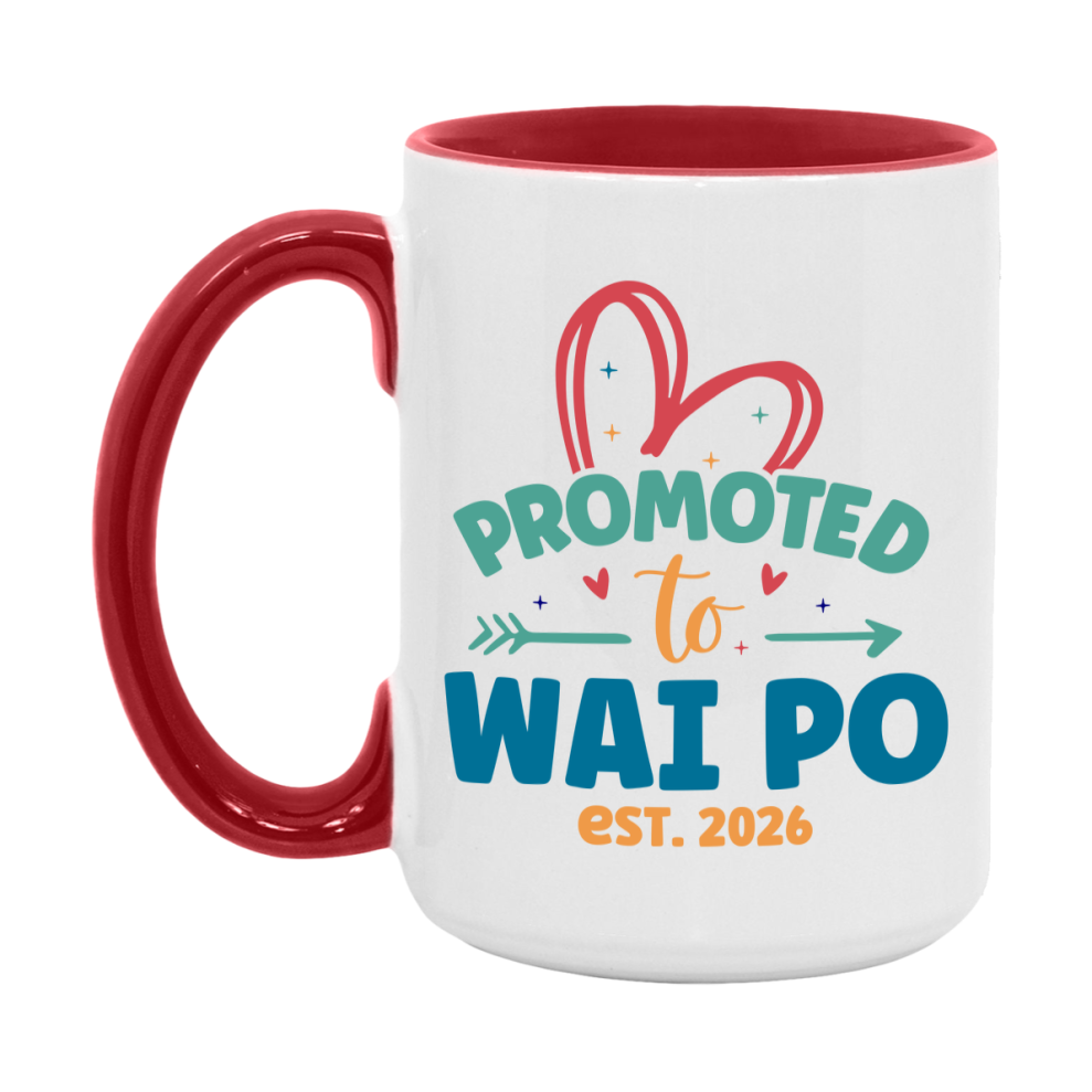 Promoted To Wai Po Est. 2026 Coffee Mug – New Wai Po Gift – Pregnancy Announcement Mug For New Baby