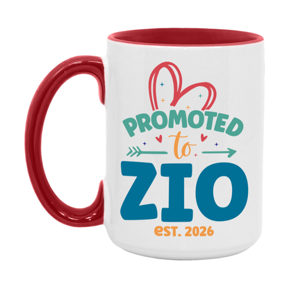 Promoted To Zio Est. 2026 Coffee Mug – New Zio Gift – Pregnancy Announcement Mug For New Baby