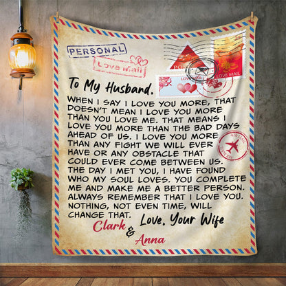 To My Husband Personalized Blanket - Custom Gift for Husband Anniversary, Valentine's Day, Birthday