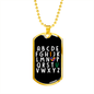 ABCD I Love You - Autism Awareness Dog Tag Necklace Military Chain (Gold) / No
