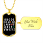 ABCD I Love You - Autism Awareness Dog Tag Necklace Military Chain (Gold) / Yes