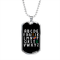 ABCD I Love You - Autism Awareness Dog Tag Necklace Military Chain (Silver) / No