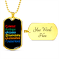 Always Unique Totally Interesting Sometimes Mysterious - Autism Awareness Dog Tag Necklace Military Chain (Gold) / Yes