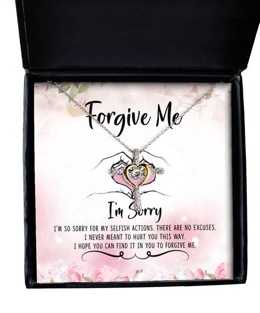Apology Gifts - Forgive Me - Cross Necklace for Forgiveness - Jewelry Gift for Saying I'm Sorry