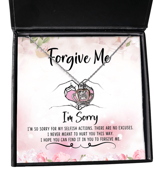 Apology Gifts - Forgive Me - Crown Necklace for Forgiveness - Jewelry Gift for Saying I'm Sorry