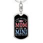 I Have Two Titles Mom and Mini And I Rock Them Both Keychain - Mothers Day Gift for Mini - Mini Birthday Gift Dog Tag with Swivel Keychain (Steel) / No