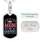 I Have Two Titles Mom and Grammy And I Rock Them Both Keychain - Mothers Day Gift for Grammy - Grammy Birthday Gift Dog Tag with Swivel Keychain (Steel) / Yes