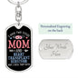 I Have Two Titles Mom and Heart Transplant Survivor And I Rock Them Both Keychain - Mothers Day Gift - Post Heart Transplant Surgery Gift Dog Tag with Swivel Keychain (Steel) / Yes