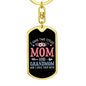 I Have Two Titles Mom and Grandmom And I Rock Them Both Keychain - Mothers Day Gift for Grandmom - Grandmother Birthday Gift Dog Tag with Swivel Keychain (Gold) / No