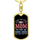 I Have Two Titles Mom and Mom Mom And I Rock Them Both Keychain - Mothers Day Gift for Mom Mom - Mom Mom Birthday Gift Dog Tag with Swivel Keychain (Gold) / No