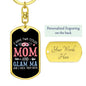 I Have Two Titles Mom and Glam Ma And I Rock Them Both Keychain - Mothers Day Gift for Glam Ma - Glam Ma Birthday Gift Dog Tag with Swivel Keychain (Gold) / Yes