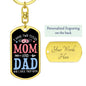 I Have Two Titles Mom and Dad And I Rock Them Both Keychain - Mothers Day Gift for Single Moms - Single Mother Birthday Gift Dog Tag with Swivel Keychain (Gold) / Yes