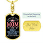 I Have Two Titles Mom and Heart Transplant Survivor And I Rock Them Both Keychain - Mothers Day Gift - Post Heart Transplant Surgery Gift Dog Tag with Swivel Keychain (Gold) / Yes