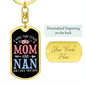 I Have Two Titles Mom and Nan And I Rock Them Both Keychain - Mothers Day Gift for Nan - Nan Birthday Gift Dog Tag with Swivel Keychain (Gold) / Yes