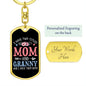 I Have Two Titles Mom and Granny And I Rock Them Both Keychain - Mothers Day Gift for Granny - Granny Birthday Gift Dog Tag with Swivel Keychain (Gold) / Yes