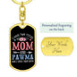 I Have Two Titles Mom and Pawma And I Rock Them Both Keychain - Mothers Day Gift for Dog Mom - Cat Mom Birthday Gift Dog Tag with Swivel Keychain (Gold) / Yes