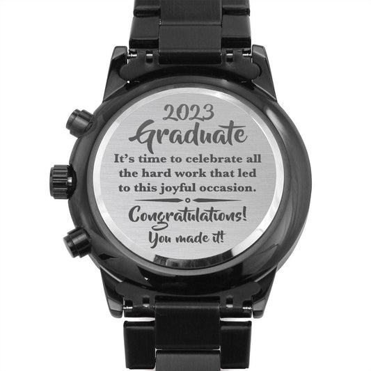 2023 Graduate Black Chronograph Watch - Graduation Gift for Son, Grandson, Nephew, Brother - Class of 2023 Gift