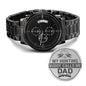 My Hunting Buddy Calls Me Dad Black Chronograph Watch - Hunting Dad Gift - Hunter Birthday Christmas Gift - Father's Day Gift Two Tone Box