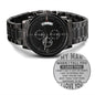 To My Man Black Chronograph Watch - I Love You - Anniversary Gift - Man Christmas Gift - Valentine's Day Gift - Birthday Gift Two Tone Box