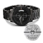 Time to Suit Up Will You Be My Groomsman Black Chronograph Watch - Groomsman Proposal Gift - Wedding Gift for Groomsman Two Tone Box