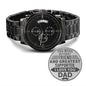 Gift for Dad Black Chronograph Watch - My First Friend - Father's Day Gift - Dad Christmas Birthday Wedding Gift Two Tone Box