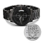 Ride Safe Daddy Black Chronograph Watch - Biker Dad Gift - Gift for Dad - Father's Day Gift - Motorcycle Christmas, Birthday Gift Two Tone Box