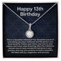 13th Birthday Necklace - Perfect Official Teenager Gift for Daughter, Sister, Granddaughter, Niece, Cousin on Her 13th Milestone Birthday Two Tone Box
