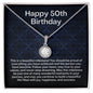 50th Birthday Necklace - Perfect Gift for Best Friend, Mother, Sister, Grandmother, Aunt, Cousin on Her 50th Milestone Birthday Two Tone Box