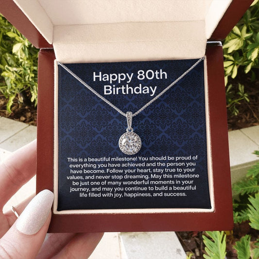 80th Birthday Necklace - Perfect Gift for Best Friend, Mother, Sister, Grandmother, Aunt, Cousin on Her 80th Milestone Birthday
