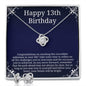 13th Birthday Necklace & Earring Set - Perfect Official Teenager Gift for Daughter, Sister, Granddaughter, Niece, Cousin on Her 13th Milestone Birthday Two Tone Box