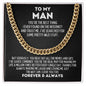 To My Man Cuban Link Chain - Best Thing I Found on the Internet Gift for Husband Boyfriend Fiance - Valentine's Day, Anniversary, Birthday 14K Yellow Gold Finish / Standard Box