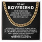 To My Boyfriend Cuban Link Chain - Best Thing I Found on the Internet Gift for Boyfriend - Valentine's Day, Anniversary, Birthday 14K Yellow Gold Finish / Standard Box