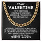 To My Valentine Cuban Link Chain - Best Thing I Found on the Internet Gift for Husband Boyfriend Fiance - Valentine's Day Gift 14K Yellow Gold Finish / Standard Box