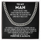 To My Man Cuban Link Chain - Best Thing I Found on the Internet Gift for Husband Boyfriend Fiance - Valentine's Day, Anniversary, Birthday Stainless Steel / Standard Box