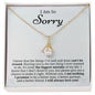 I'm Sorry Gift - Apology Gift Necklace for Her - Please Forgive Me Gift - Wife, Friend, Girlfriend - Forgiveness, Apologize Necklace 18K Yellow Gold Finish / Standard Box
