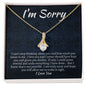 I'm Sorry Gift - Apology Gift Necklace for Her - Please Forgive Me Gift - Wife, Friend, Girlfriend - Forgiveness, Apologize Necklace 18K Yellow Gold Finish / Standard Box