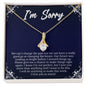 I'm Sorry Gift - Apology Gift Necklace for Her - Please Forgive Me Gift - Wife, Friend, Girlfriend - Forgiveness, Apologize Necklace 18K Yellow Gold Finish / Standard Box