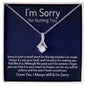 I'm Sorry Gift - Apology Gift Necklace for Her - Please Forgive Me Gift - Wife, Friend, Girlfriend - Forgiveness, Apologize Necklace 14K White Gold Finish / Standard Box