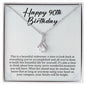 90th Birthday Necklace - Perfect Gift for Best Friend, Mother, Sister, Grandmother, Aunt, Cousin on Her 90th Milestone Birthday 14K White Gold Finish / Standard Box