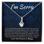 I'm Sorry Gift - Apology Gift Necklace for Her - Please Forgive Me Gift - Wife, Friend, Girlfriend - Forgiveness, Apologize Necklace 14K White Gold Finish / Standard Box