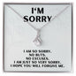 I'm Sorry Gift - Apology Gift Necklace for Her - Please Forgive Me Gift - Wife, Friend, Girlfriend - Forgiveness, Apologize Necklace 14K White Gold Finish / Standard Box